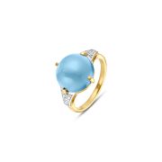 Chalcedon Ring Silber 925 vergoldet